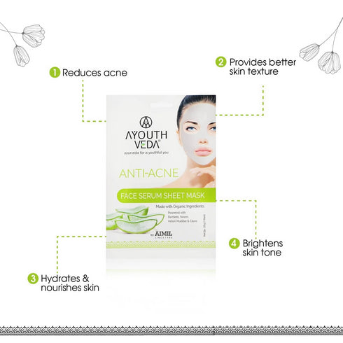 Ayouthveda Anti Acne Face Serum Sheet Mask